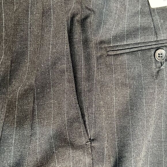 Wall Street Wool Blend dark gray pinstripe Dress Pants 32/38 NWT - Picture 4 of 8